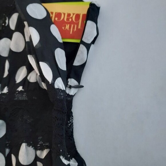 Robert Rodriguez Black and White Polka Dot Lace Top - Picture 7 of 11